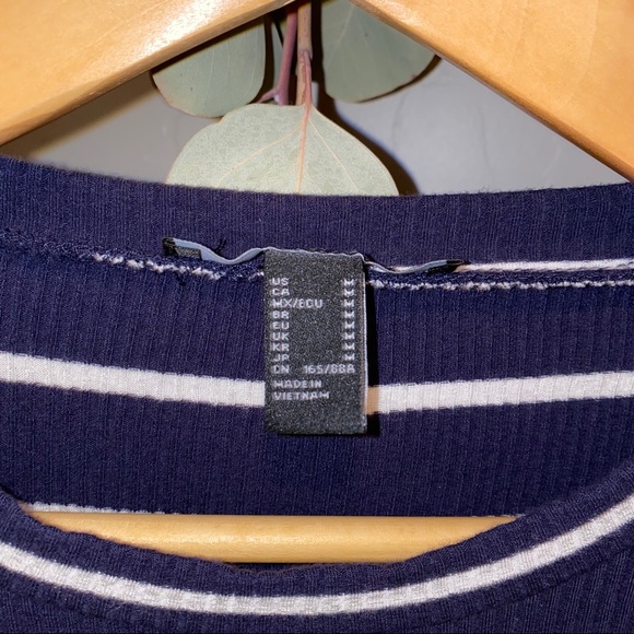 Navy Striped Flare Dress - Picture 2 of 2